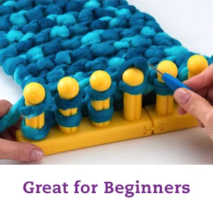 Authentic Knitting Board Zippy Knitting Loom  5.25 by 3  Yellow - Great for Beginners
