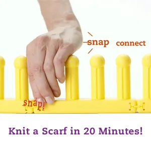 Authentic Knitting Board Zippy Knitting Loom  5.25 by 3  Yellow - knit quickly with Zippy, easy knitting loom knit easy