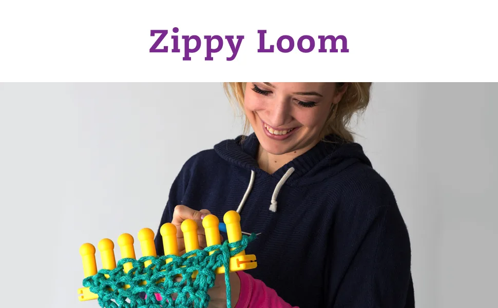 Authentic Knitting Board Zippy Knitting Loom  5.25 by 3  Yellow - Zippy Loom