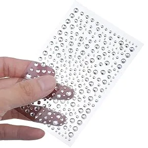 DECORA 325 Clear Rhinestone Stickers Gems and Self Adhesive Craft Bling - Application Method