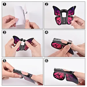 KADS 100pcs in 1 Roll Big Size Butterfly-shape Self Adhesive Gel Nail Extension Nail Forms for Acrylic Nails Tips - How to use