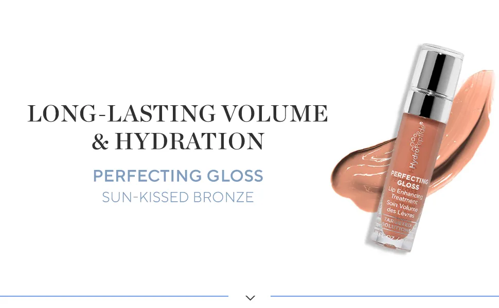 HydroPeptide Perfecting Gloss  Lip Enhancing Treatment  Long-Lasting Volume and Hydration  Sun-Kissed Bronze  0.17 Ounce - HydroPeptide Perfecting Gloss Sun-Kissed Bronze