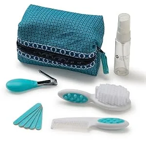 Safety 1st 1st Grooming Kit  Arctic Blue - Soft-grip brush, child grooming kit, nail files, emery boards, folding nail clippers, grooming kit