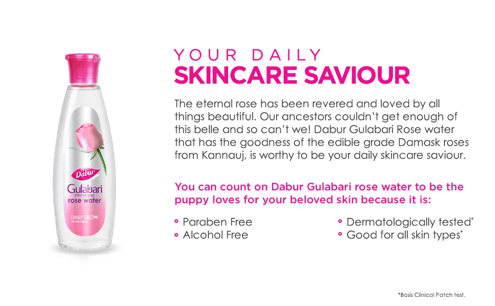 Dabur Gulabari Rose Water/Skin Toner  250ml - product information 2