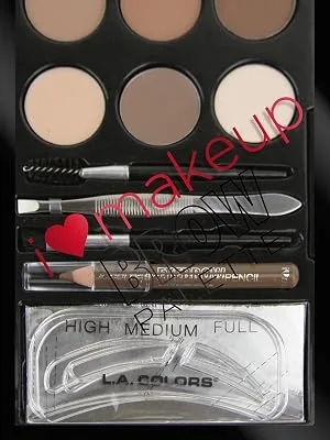 L.A. Colors I Heart Makeup Brow Palette  Medium to Dark  0.26 Ounce C30355 Medium to Deep 0.26 Ounce - Light to Medium palette
