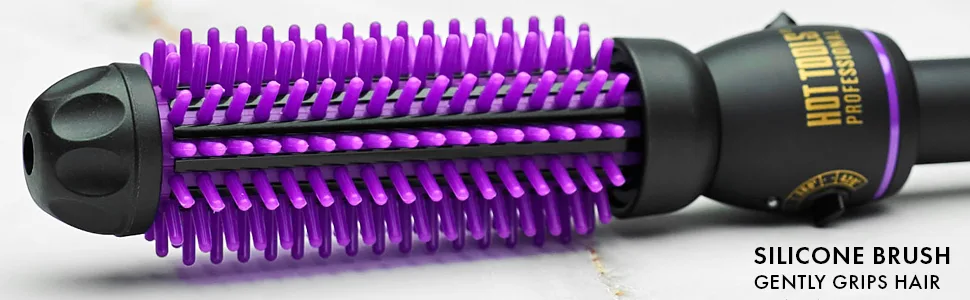 Hot Tools Pro Artist Heated Silicone Bristle Brush Styler | Helps create Volume and Fullness (1 in)  1146 - curlingironbrush; curlingironbrushes; hairbrushstyler; hairbrushstylers; hottools; curlingiron