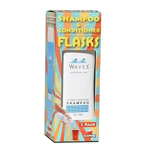 GoPong Shampoo & Conditioner Stealth Flasks (Set of 2 16oz Bottles) with 6 Safety Seals for Cruises  Dorms & More - Shampoo and conditioner flasks