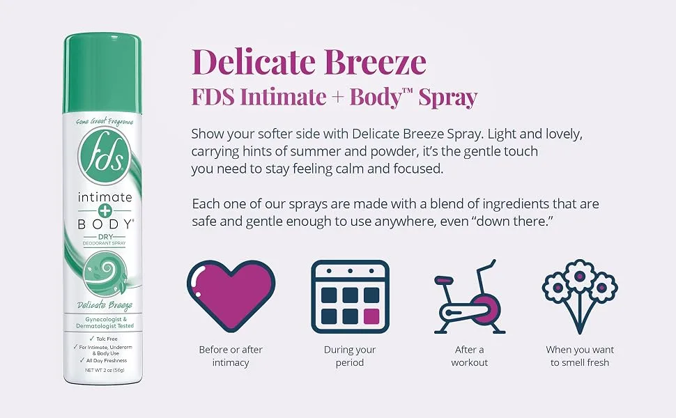 FDS Intimate Deodorant Spray All Day Freshness  Delicate Breeze - 2 Oz Bottle - product information 2