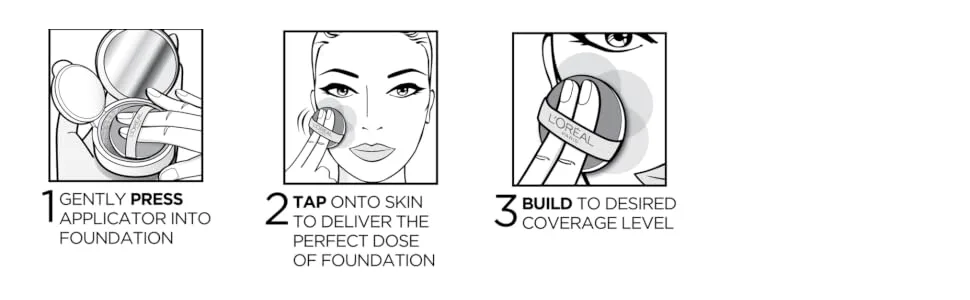 L'Or al Paris True Match Lumi Cushion Foundation  N.5.5 Perfect Beige  0.51 oz. - product information 2