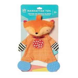 Manhattan Toy Teether Fox Soft Snuggle Blankie Toy - gift for 2 year old;gift for 3 year old;gift for 4 year old;gift for 5 year old