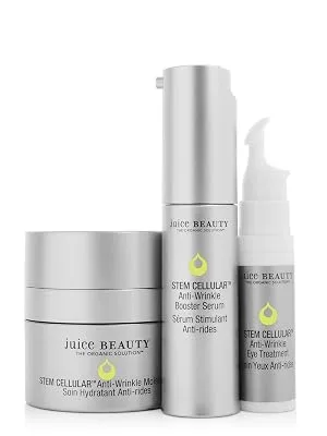 Juice Beauty STEM CELLULAR Anti-Wrinkle Solutions Kit - Reduce Fine Lines and Wrinkles - Natural  Vegan  Cruelty-Free - 3 pc - JUICE BEAUTY ANTI-WRINKLE SOLUTIONS KIT 3 pc