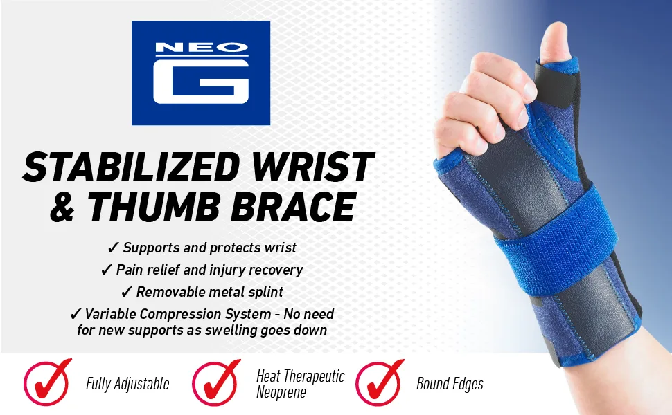 Neo G Wrist and Thumb Brace  Stabilized - Spica Support For Carpal Tunnel Syndrome  Arthritis  Tendonitis  Joint Pain - Adjustable Compression - Class 1 Medical Device - Right - product information 31