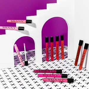 SHANY The Wanted Ones - 12 Piece Lip Gloss Set with Aloe Vera and Vitamin E - lip glosses standing