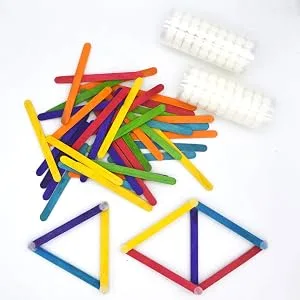Vkey (500 Pair Sets) 3/4inch 20mm Diameter Sticky Back Coins Hook & Loop Self Adhesive Dots Tapes (White) - Popsicle Stick Project