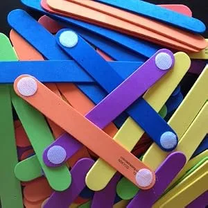 Vkey (500 Pair Sets) 3/4inch 20mm Diameter Sticky Back Coins Hook & Loop Self Adhesive Dots Tapes (White) - Popsicle Stick Project