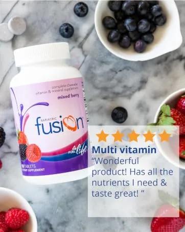 Bariatric Fusion Wild Cherry Complete Chewable Bariatric Multivitamin with Iron for Bariatric Surgery Patients Including Gastric Bypass and Sleeve Gastrectomy - 120 Tablets - Multi Vitamin