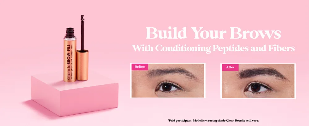 Grande Cosmetics GrandeBROW-FILL Volumizing Brow Gel  Tinted or Clear Eyebrow Mascara  Soft Flexible Hold  Water Resistant 2. Light - Premium Full Image Web