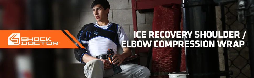 Shock Doctor Ice Recovery Shoulder Elbow Compression Wrap Black Small/Medium - ICE WRAP RECOVERY