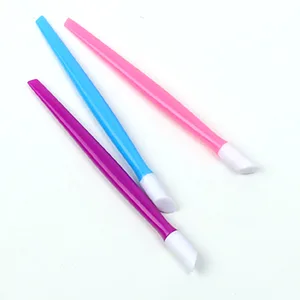 Adecco LLC 10pcs Rubber Nail Cuticle Pusher Tipped Plastic Handle Nail Art Tool Nail Acrylic Cuticle Pusher Cleaner(Random Color) - rubber cuticle pusher
