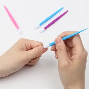 Adecco LLC 10pcs Rubber Nail Cuticle Pusher Tipped Plastic Handle Nail Art Tool Nail Acrylic Cuticle Pusher Cleaner(Random Color) - rubber cuticle pusher