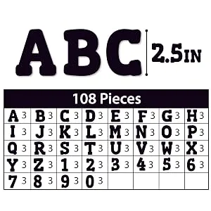 ArtSkills Paper Poster Letters and Numbers for Projects and Crafts  4 and 2.5  Black  150 Pieces - Multiple Sheets Per Letter Pad - There are 108 2.5
