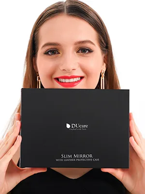 DUcare Portable Folding Vanity Makeup Mirror with Stand  Large Black - product information 23