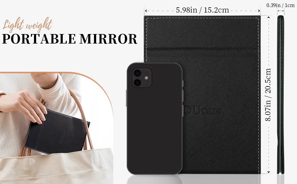 DUcare Portable Folding Vanity Makeup Mirror with Stand  Large Black - product information 25