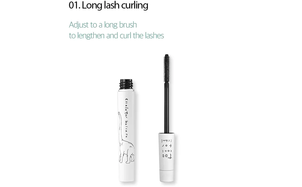 Too Cool For School Dinoplatz Mascara  Escalator - Smudge-proof  Volumizing  Lengthening  Long Lash Curling  K Beauty - Too Cool for School Escalator Mascara 5