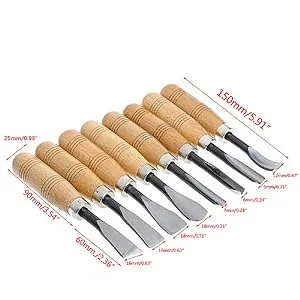 SUNREEK Wood Sculpture Carving Chisel Tool Set DIY Art Craft(8 Pcs) - product information 4