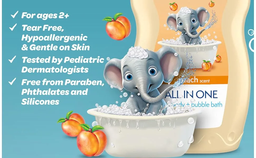 Dial Kids 3-in-1 Body+Hair+Bubble Bath Peach 32 fl oz (Pack of 2) - image