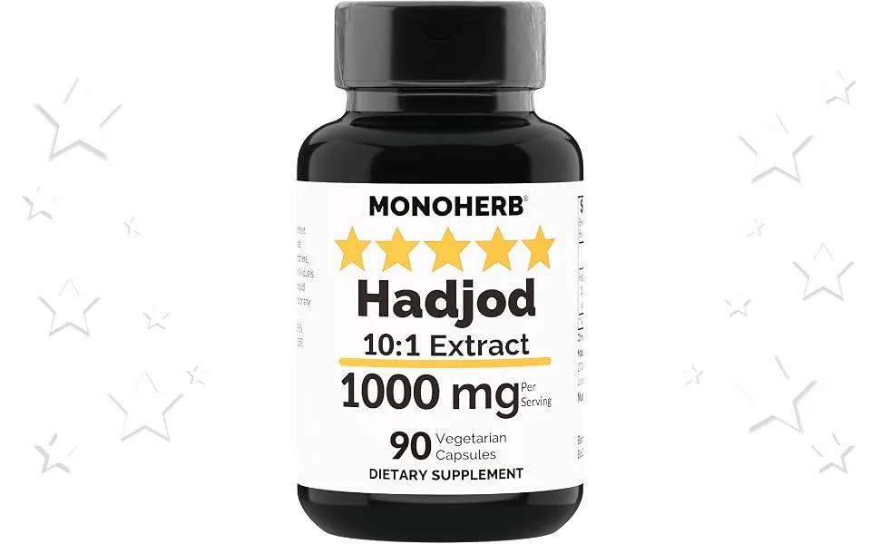 MONOHERB Hadjod Extract 1000 mg - 90 Capsules - Cissus Quadrangularis - Hadjod Extract capsule powder tablet pill softgel lozenge gummy drop