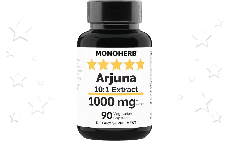 MONOHERB Arjuna Extract 1000 mg - 90 Vegetarian Capsules - Arjuna Extract capsule powder tablet pill softgel lozenge gummy drop oil