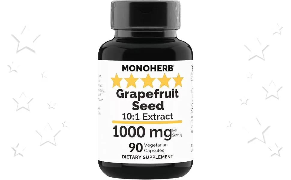 MONOHERB Grapefruit Seed Extract 1000 mg - 90 Vegetarian Capsules - Grapefruit Seed Extract capsule powder tablet pill softgel lozenge gummy drop