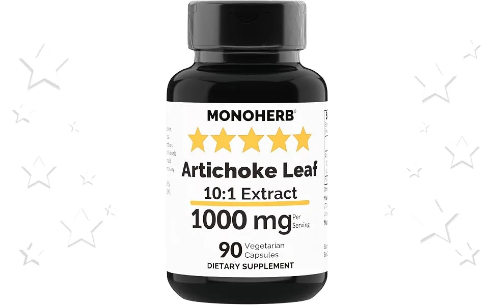MONOHERB Artichoke Leaf Extract 1000 mg - 90 Vegetarian Capsules - Artichoke Leaf Extract capsule powder tablet pill softgel lozenge gummy drop oil