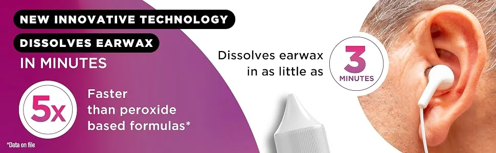 Lipo Earwax Cleansing Aid Drops Fast-Acting Earwax Removal Peroxide-Free Safe & Gentle Formula Dissolves Wax Quickly Prevents Build-Up Reduces Irritation & Muffled Ears - innovative technology dissolves earwax in minutes 5x faster than peroxide based formulas