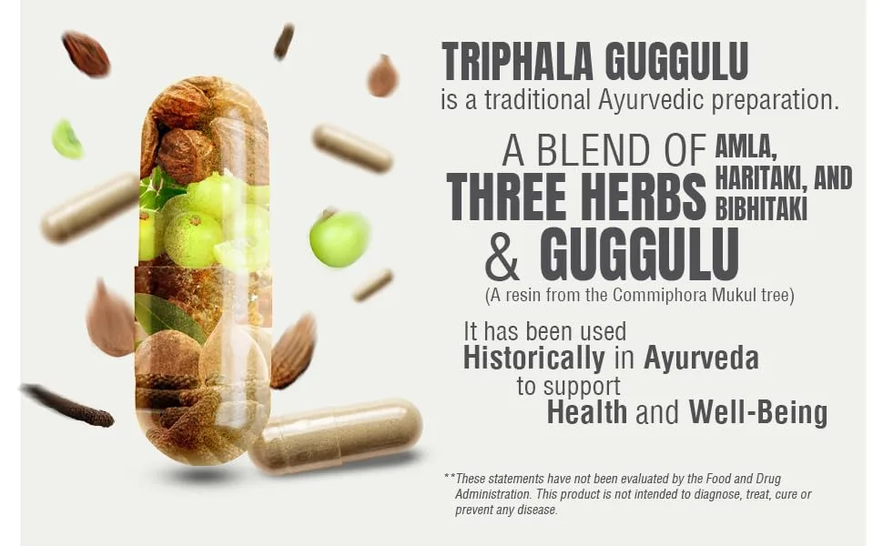 Herbsforever Triphala Guggulu Traditional Ayurvedic Formulation Healthy Digestion 90 Vege Capsules 800 Mg Each - product information 2