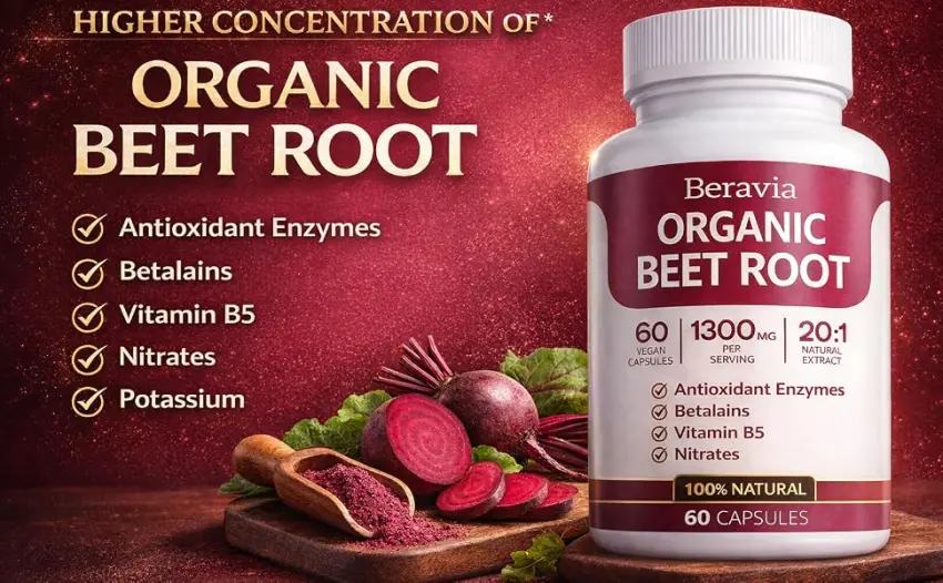 Organic Beet Root Capsules Purely Natural Supports Circulatory Wellness Efficient Oxygen Use Plant-Based Beet Root Formula Tablet Form Daily Use Non-GMO (1) 60 Count (Pack of 1) - product information 3