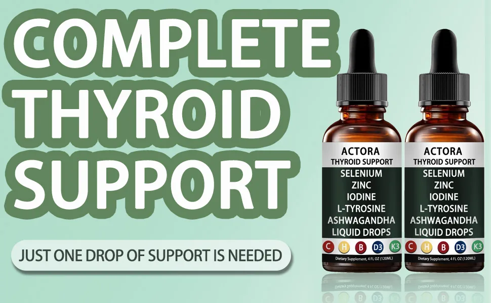 Actora Thyroid Support Drops with Selenium Zinc Iodine L-Tyrosine Ashwagandha Energy Supplement - 4 fl oz (1pcs) - product information 1