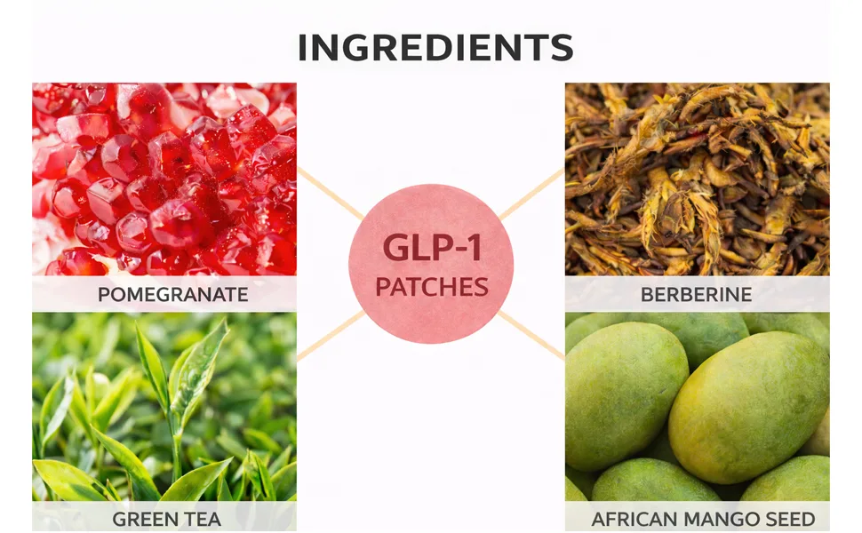 Slrvio GLP-1 Patch -8-Hour Long-Lasting Formula Support - Suitable for Men and Women's with L-Glutamine Berberine Cinnamon & Pomegranate(30 Packs) - GLP-1 Patch