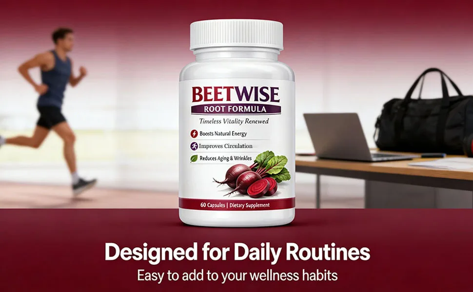 Beetwise Root Formula | Cold Pressed - Beetroot Supplement Organic Natural Blood Circulation & Energy Support Vegan-Friendly Non-GMO 60 Capsules (1) - Beetwise