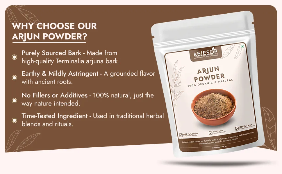 AEJESOP Arjuna Powder Arjun Bark Powder 7 oz (200g) - Arjun Powder