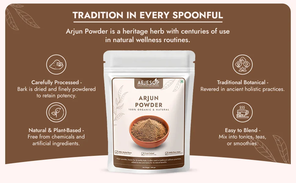 AEJESOP Arjuna Powder Arjun Bark Powder 7 oz (200g) - Arjun Powder