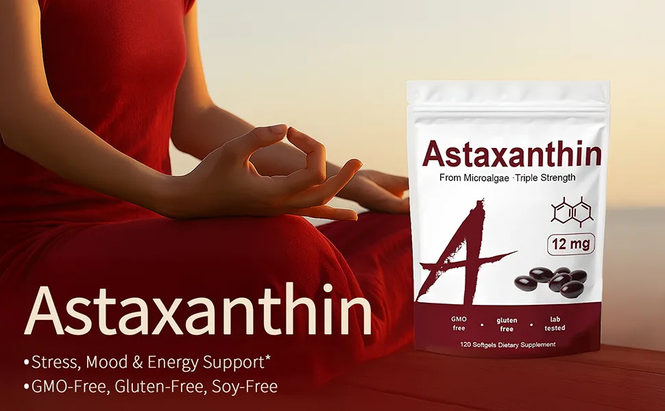 Nitidissima Belano Astaxanthin 12mg Organic Astaxanthin Antioxidant Supplements for Tanning Skin Eye Joint Health 120 Softgels - Astaxanthin