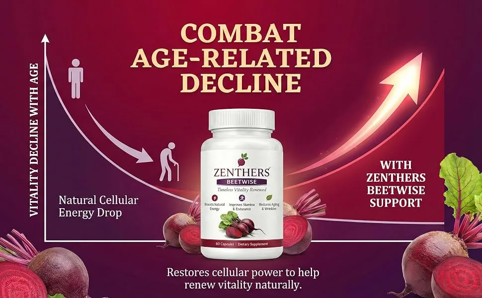 Zenthers Beetwise Beetwise Root Formula Cold Pressed Natural Blood Circulation & Energy Support Vegan-Friendly Non-GMO 60 Capsules (1PCS) - Zenthers Beetwise