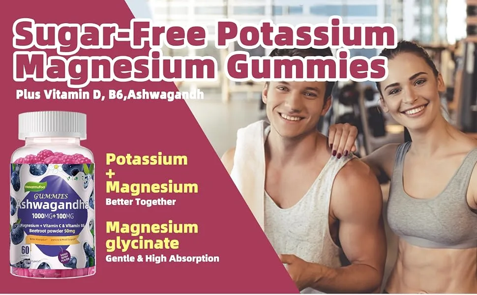 Ashwagandha Gummies 1000mg 60 Count Organic Root Extract Daily Adaptogen Gummies Non-GMO Sugar Free & Gluten Free 60 Count (Pack of 1) - Ashwagandha Gummies