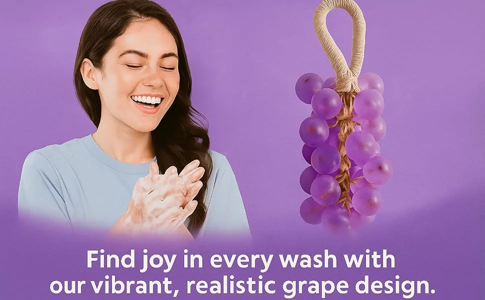 Grape Soap on a Rope Handmade Crystal Grape Gentle Cleansing Soap Decorative for Washing Hands and Bath Cold Process Method with Hook Christmas Gift for Men and Women (Green (jasmine scent)) - Grape Soap on a Rope
