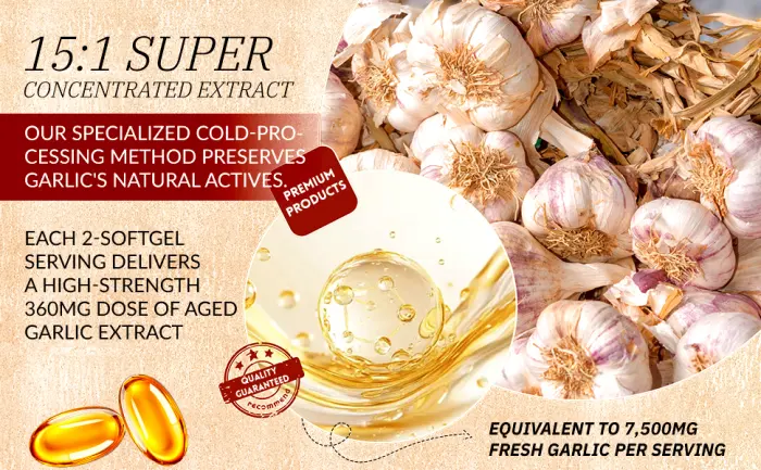 EILTEAU Aged Garlic Extract - 7500mg Odorless - 180 Softgels | Non-GMO Gluten-Free | Supports Immune Health (1) - Aged Garlic Extract