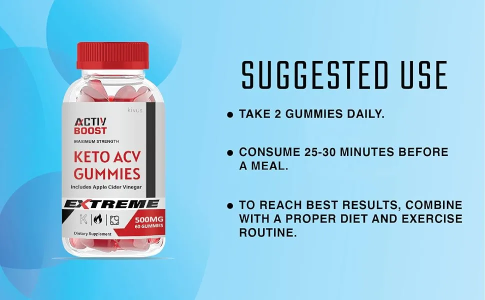 kivus Activ Boost Gummies - Activ Boost Keto ACV Gummies (Single 60 Gummies) 60 Count (Pack of 1) - Activ Boost Keto ACV - Suggested Use