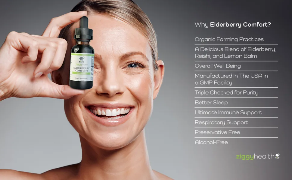 Organic Elderberry Tincture - Elderberry Extract - Liquid Elderberry Drops Immune Support Respiratory Support & Defense 1oz - Ziggy Health - Elderberry Comfort Tincture. Why Elderberry Comfort?