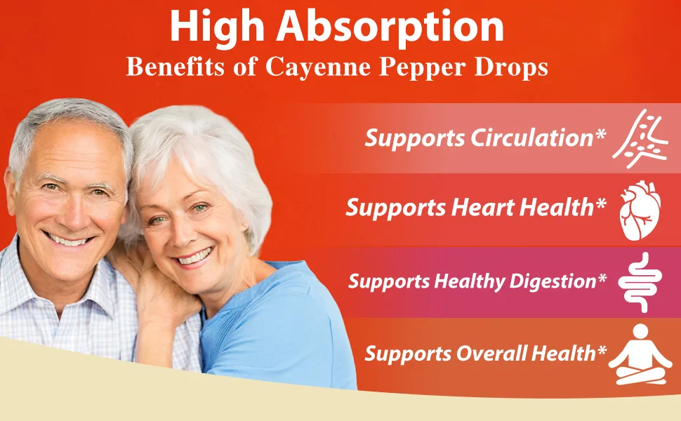 Cayenne Pepper Drops (2 Pack) Liquid Supplement with Hawthorn Berry Vitamin D3 K2 Beet Root Turmeric Ceylon Cinnamon & Panax Ginseng for Digestion & Immune Support 4 FL.OZ - Cayenne Pepper Drops Liquid Supplement